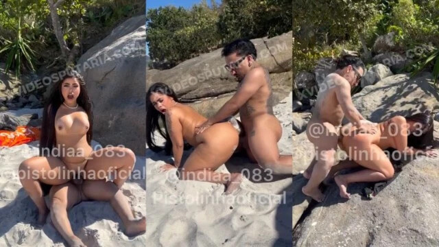 India gostosa com anão pistolinha transando forte na praia